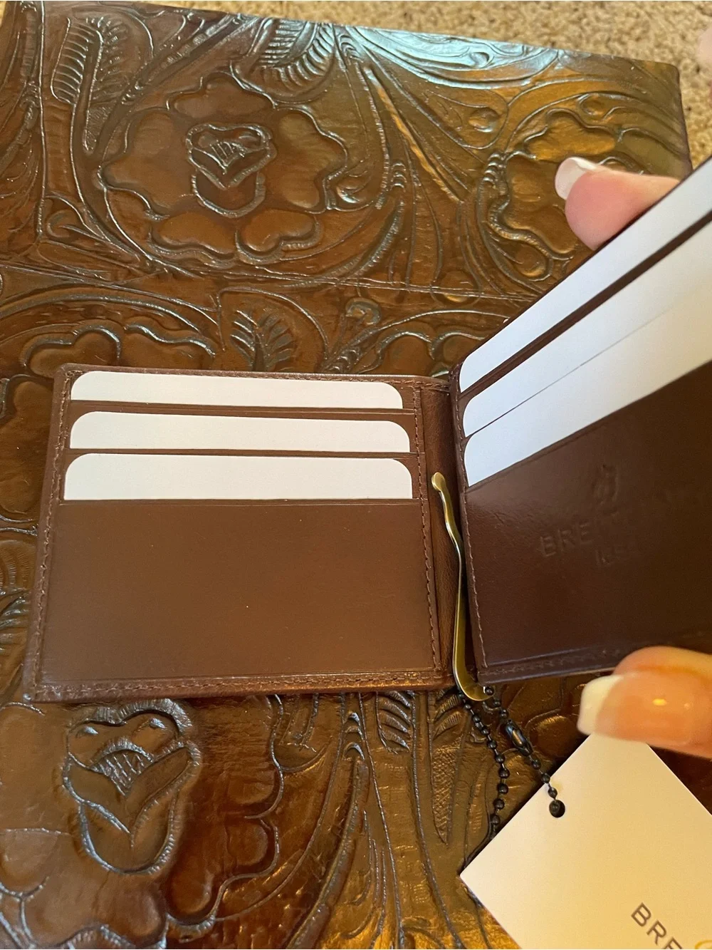 Breitling Brown Leather Bifold Wallet